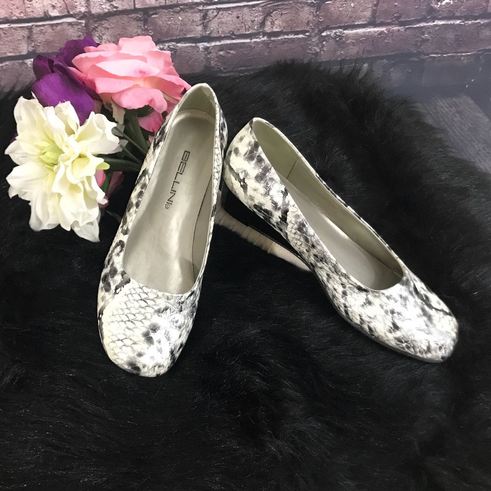 Bellini Faux Snakeskin Wedge Flats